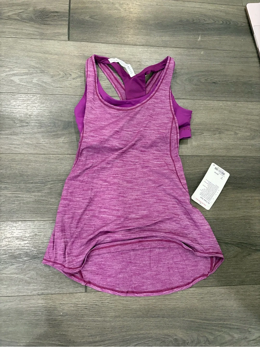 lululemon athletica Heathered Magenta Racerback Layered Tank